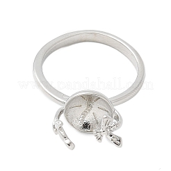 Brass Cuff Ring Settings&nbsp;KK-K297-15P