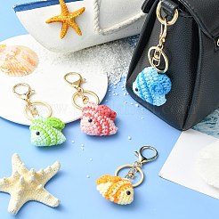 4Pcs 4 Styles Wool Weaving Tropical Fish Keychains&nbsp;ST-CJ0028-12