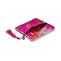 Chinese Brocade Tassel Zipper Jewelry Bag Gift Pouch&nbsp;X-ABAG-F005-10