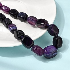 Dyed Natural Agate Cuboid Graduated Beaded Necklaces with Alloy Clasps&nbsp;NJEW-C113-01A