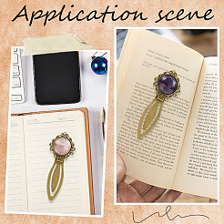 2Pcs 2 Style Natural Rose Quartz & Amethyst Bookmarks&nbsp;OFST-CP0001-08