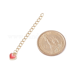 304 Stainless Steel Chain Extenders with Heart Alloy Enamel Charm&nbsp;FIND-JF00096
