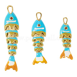 3Pcs 3 Styles Rack Plating Brass Pendants&nbsp;KK-TA0008-61D