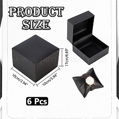 Square Diamond Print Cardboard Jewelry Watch Storage Boxes&nbsp;CON-WH0092-56