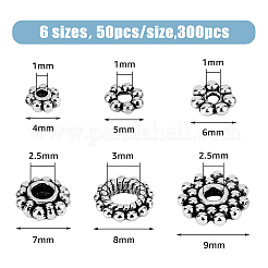 300Pcs 6 Styles Tibetan Style Alloy Spacer Beads&nbsp;FIND-HY0003-49