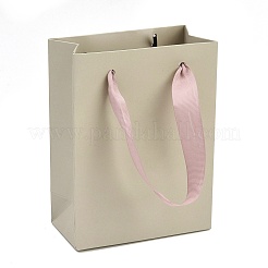 Paper Gift Tote Bags with Pink Ribbon Handles&nbsp;ABAG-K004-03