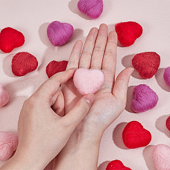 16Pcs 4 Colors Heart Handmade Wool Felt Ornament Accessories&nbsp;DIY-CY00003-06
