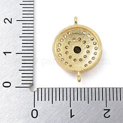 Rack Plating Brass Pave Clear & Black Cubic Zirconia Eye Connector Charms&nbsp;KK-A234-041G