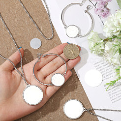DIY Flat Round Iron & Alloy Heat Transfer Blank Necklaces & Bracelet Making Kits&nbsp;DIY-CA0006-77