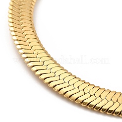 Ion Plating(IP) 304 Stainless Steel Herringbone Chain Bracelet for Men Women&nbsp;BJEW-E058-01D-G