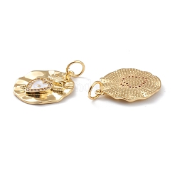 Brass Micro Pave Clear Cubic Zirconia Pendants&nbsp;ZIRC-Z008-08G