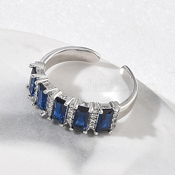 Brass Micro Pave Cubic Zirconia Cuff Open Rings for Women&nbsp;RJEW-L343-16P