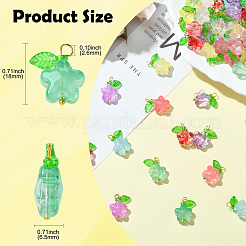 90Pcs 9 Colors Glass Pendants&nbsp;PALLOY-CJ00057