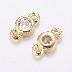 Brass Micro Pave Cubic Zirconia Links&nbsp;KK-P130-085G