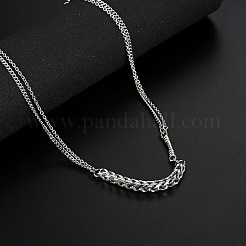 304 Stainless Steel Mixed Chain Necklaces for Women Men&nbsp;WGDFE3F-01