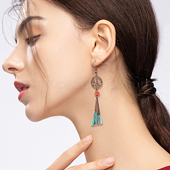 6 Pair 6 Style Bohemian Vintage Tassel Earrings Set&nbsp;EJEW-AN0003-71