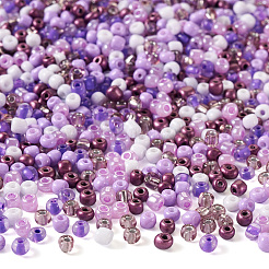 100G Opaque & Transparent Inside Colours 6/0 Glass Seed Beads&nbsp;SEED-TA0001-12C
