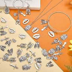 70Pcs 6 Styles Tibetan Style Alloy Pendants&nbsp;FIND-SZ0003-91