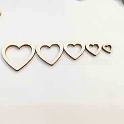 Unfinished Wood Heart Shape Discs Slices&nbsp;WOCR-PW0001-014C