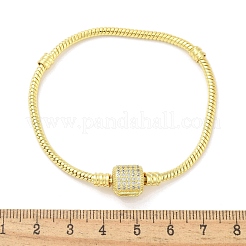Brass Micro Pave Clear Cubic Zirconia Link Bracelets&nbsp;LS-BJEW-S158-15G
