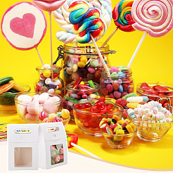 Folding Paper Gift Bags with Hole Handle and Plastic Visible Window&nbsp;LS-ABAG-WH0038-52B-02