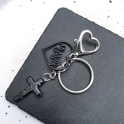 Heart & Cross Plastic Pendant Keychain&nbsp;PW-WG81A1B-01