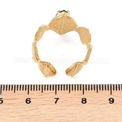 304 Stainless Steel with Glass Cuff Open Rings&nbsp;RJEW-Z132-01G