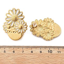 Flower 304 Stainless Steel Stud Earrings&nbsp;EJEW-V016-10G-02
