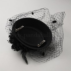 Women's Fascinators Feather Hat for Party Decoration&nbsp;AJEW-WH0650-72