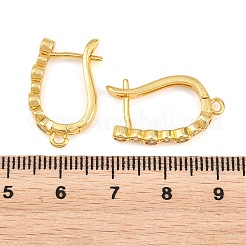 Brass Micro Pave Clear Cubic Zirconia Hoop Earrings Findings&nbsp;KK-K340-33G