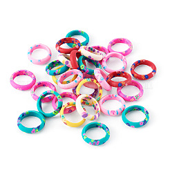 30Pcs Handmade Polymer Clay Finger Rings&nbsp;RJEW-TA0001-11A