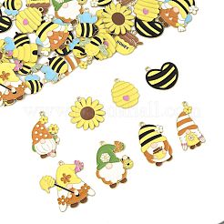 44Pcs 14 Styles Bees Theme Alloy Enamel Pandants&nbsp;FIND-FS0004-45