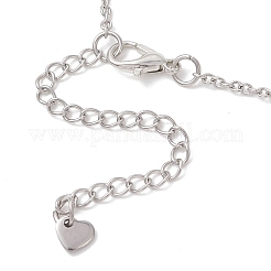 Alloy Rose Flower and Round Shell Pearl Pendant 304 Stainless Steel Cable Chain Necklaces for Women&nbsp;NJEW-JN05759-01