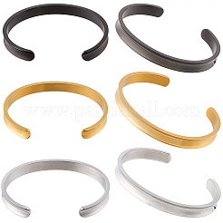 3Pcs 3 Colors Stainless Steel Open Cuff Bangles&nbsp;BJEW-SC0001-82