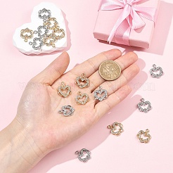 20Pcs 2 Colors Alloy Rhinestone Pendants&nbsp;FIND-YW0011-37