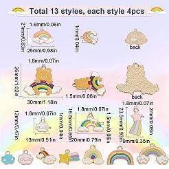 52Pcs 13 Style Alloy Pendants&nbsp;ENAM-SC0003-63