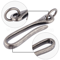 4Pcs 2 Colors Tibetan Style Alloy Hook Clasps&nbsp;FIND-CP0003-28B