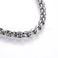 Non-Tarnish 304 Stainless Steel Box Chain Necklaces&nbsp;NJEW-H493-09P