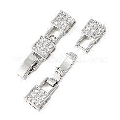 SHEGRACE Brass Micro Pave Clear Cubic Zirconia Fold Over Claps&nbsp;XGRQ5K802-844P