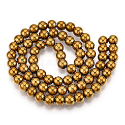 Non-magnetic Synthetic Hematite Beads Strands&nbsp;G-S096-6mm-2
