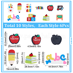 60Pcs 10 Style PVC Plastic Cabochons&nbsp;KY-SC0001-78