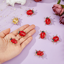 8Pcs Ladybug Alloy Enamel Lapel Pins for Backpack Clothes&nbsp;JEWB-FH0002-81
