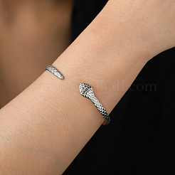Non-Tarnish 304 Stainless Steel Snake Cuff Bangle&nbsp;BJEW-F456-01P