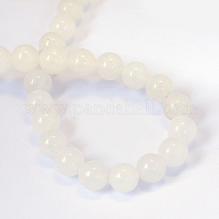 Natural White Jade Round Bead Strands&nbsp;X-G-E334-10mm-13