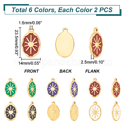 12Pcs 6 Colors Enamel Pendants&nbsp;FIND-UN0001-57