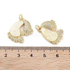 Brass Micro Pave Clear Cubic Zirconia Pendants&nbsp;KK-L213-026G