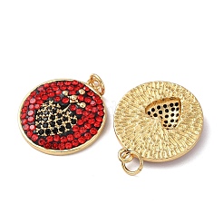 Brass Micro Pave Cubic Zirconia Rhinestone Pendants&nbsp;KK-C143-27G