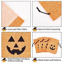 Polyester Imitation Burlap Packing Pouches Drawstring Bags&nbsp;ABAG-PH0002-49