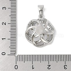 Brass Micro Pave Clear Cubic Zirconia European Dangle Charms Bails&nbsp;KK-K297-54P