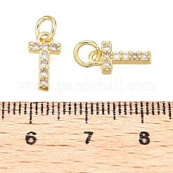 Brass Micro Pave Clear Cubic Zirconia Charms&nbsp;KK-ZX025-07T